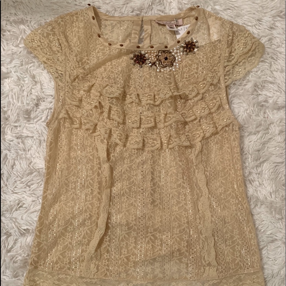 vintage lace intuition beaded top